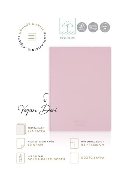 Esnek Kapak Defter B5 Krem 128 Yp. Çizgisiz (Düz)