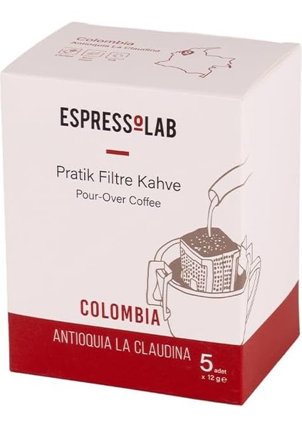 Pratik Filtre Kahve - Colombia Antioquia La Claudina - 5 Adet