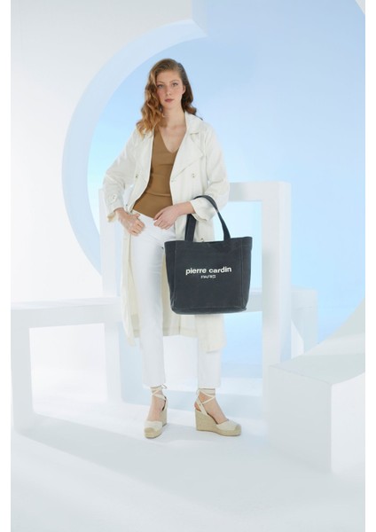 Siyah Mumlu Kanvas Kadın Omuz Çantası 05PO23Y3504