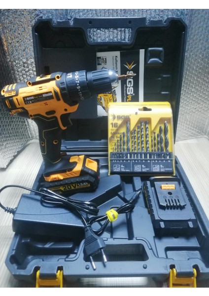 Şarzlı Vidalama 5248 + Ahşab / Beton / Demir Matkab Uçlarıı Dahil Set