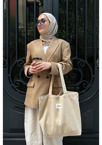 Gabardin Bez Çanta - Bej (Mıknatıs Çıt - Pamuk Gabardin)