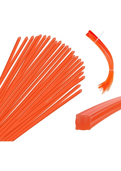 Hazır 28 cm Motorlu Tırpan Kare Misinası 4 mm 90 Adet Çim Ot Biçme Teli Extra Güçlü Profesyonel modelleri