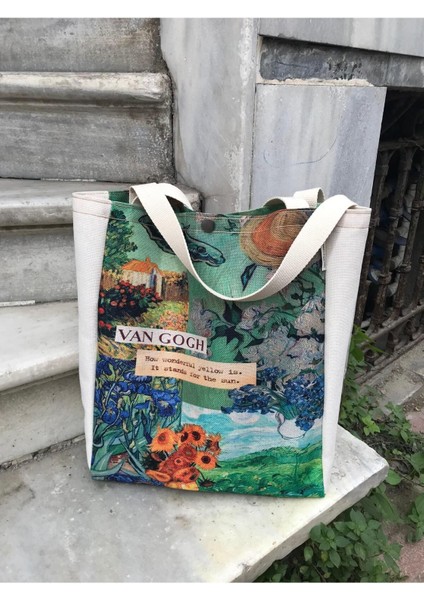 Van Gogh Kanvas Çanta Metal Çıtçıt Yıkanabilir Bez Çanta fiyatları