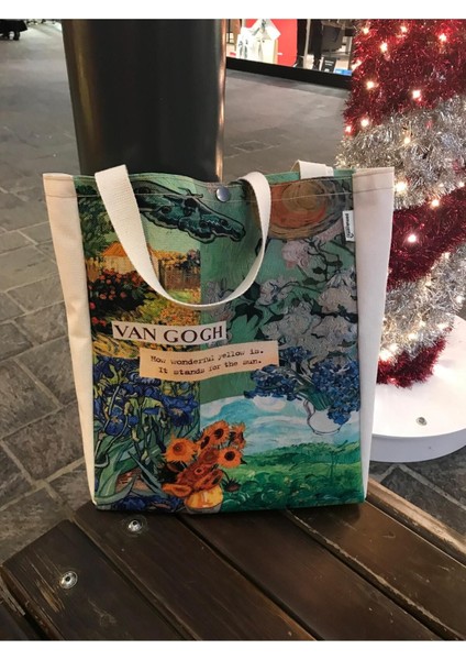 Van Gogh Kanvas Çanta Metal Çıtçıt Yıkanabilir Bez Çanta fırsatları