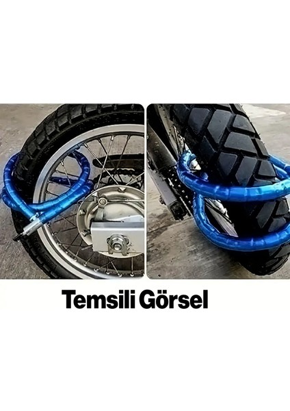 Korumalı Bisiklet Motosiklet Zincir Kilidi 100 cm Çelik Kilit Çap 5 mm Ø Hırsızlık Önleme 1 Adet