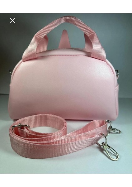 Çocuk Çantası Pembe Önü Peluşlu Askılı