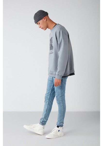 Earth Relaxed Gri Sweatshirt indirimleri