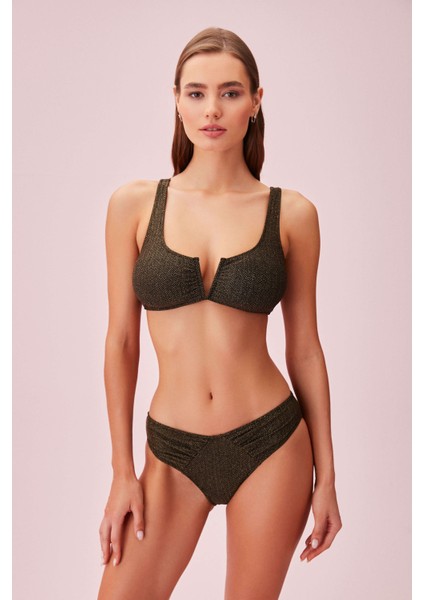 Gold Detaylı Dokulu Bikini Üst fiyatları