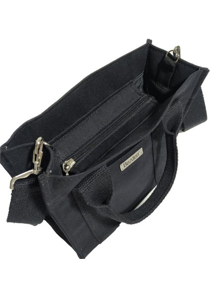Siyah Kanvas Mini Tote Çanta fiyatları