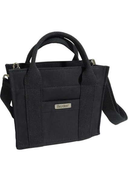 Siyah Kanvas Mini Tote Çanta fırsatları