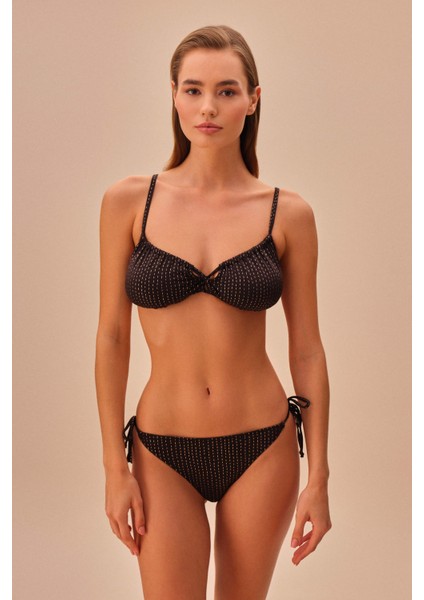 Line Lurex Ince Bağcıklı Bikini Alt