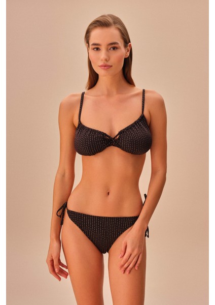 Line Lurex Ince Bağcıklı Bikini Alt