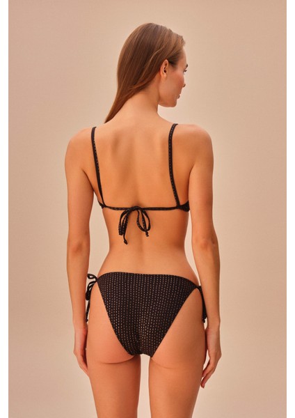 Line Lurex Ince Bağcıklı Bikini Alt