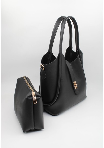 Kadın Siyah Iç Çantalı Retro El Ve Omuz Çantası