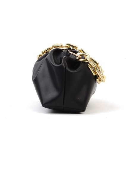 Siyah Kadın Altın Zincirli Çanta modelleri