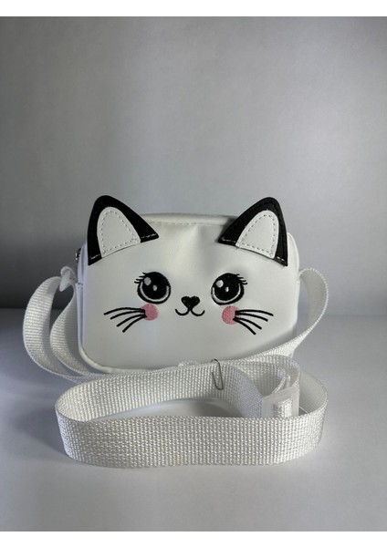 Kedi Desenli Küçük Omuz Çantası Askılı