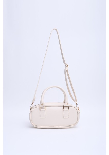 Krem Shk207 Deri Charm Detaylı Fermuarlı Ayarlanabilir Askılı El, Kol Ve Omuz Çantası U:14 E:2 fırsatları