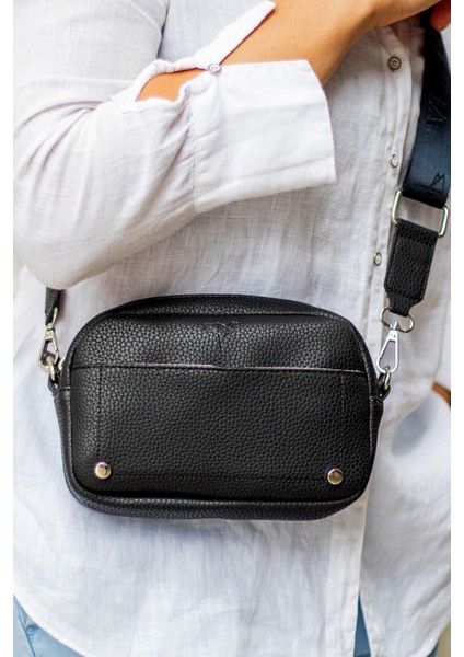 West Ayarlanabilir Çapraz El Kol Ve Omuz Askılı Mıknatıs Ve Fermuarlı Mini Siyah Kadın Çanta fırsatları