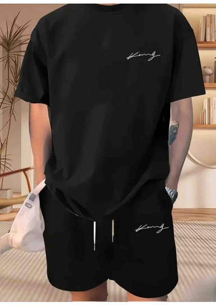 King Özel Tasarım Baskılı Oversize Alt Üst Takım