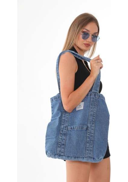 Koyu Mavi - Şeritli Omuz Çantası fiyatları