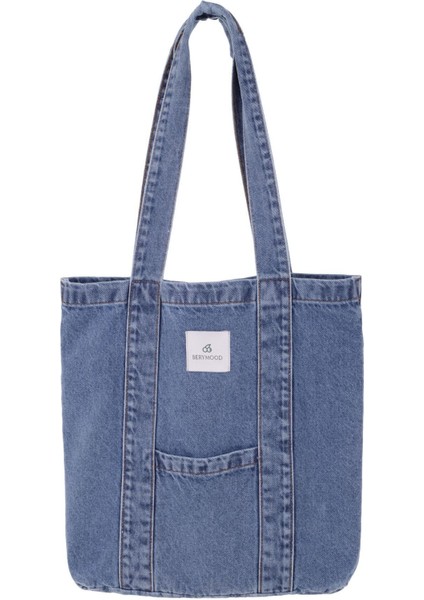 Koyu Mavi - Şeritli Omuz Çantası fırsatları