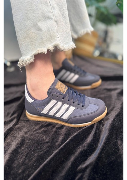 Ortopedik Spor Ayakkabı Şeritli Bağcıklı Alçak Düz Kaymaz Taban Hafif Yürüyüş Sneaker 1595