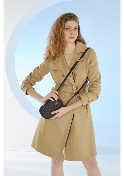 Kahve Monogram Kadın Omuz Çantası 05PO22Y1556