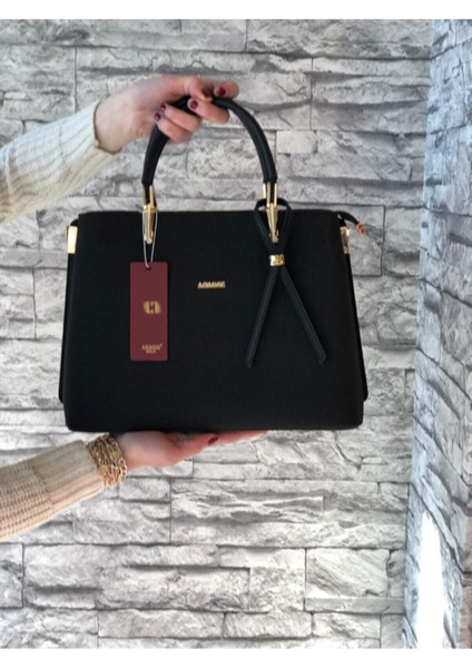 Kadın Siyah Deri Lakos Renk Omuz Çantası