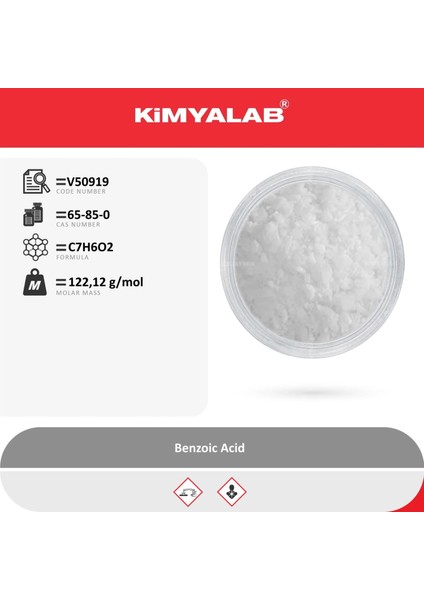 Benzoik Asit 1 Kg - (C7H6O2) - Benzoic Acid - (CAS No : 65-85-0)