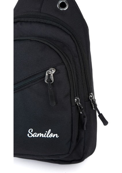 Unisex Impertex Kumaş Siyah Çapraz Omuz Göğüs Çantası fırsatları