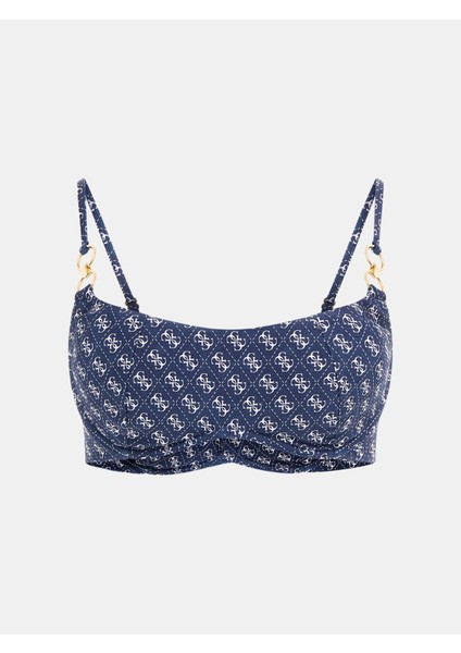 Kadın Mavi Balenli Bralette Bikini Üst indirimleri
