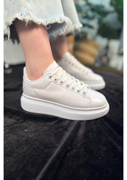 Günlük Unisex Spor Ayakkabı Vegan Deri Bağcıklı Hafif Kalın Yüksek Taban Yürüyüş Sneaker 999