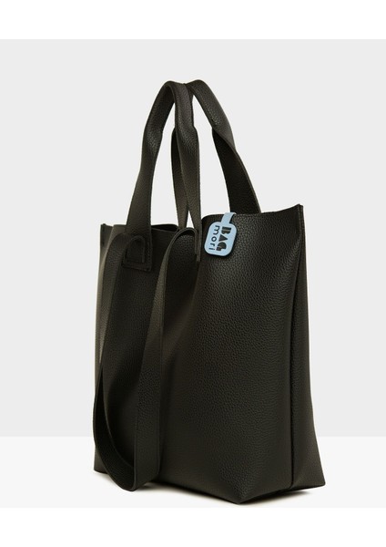 Siyah Kadın Çift Askılı Dokulu Büyük Tote Çanta M000008166 fiyatları