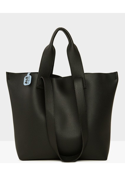 Siyah Kadın Çift Askılı Dokulu Büyük Tote Çanta M000008166 modelleri
