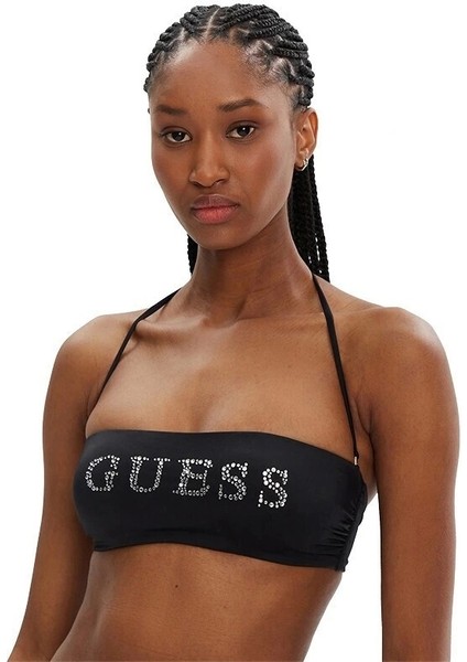 Kadın Siyah Logolu Bikini Üst
