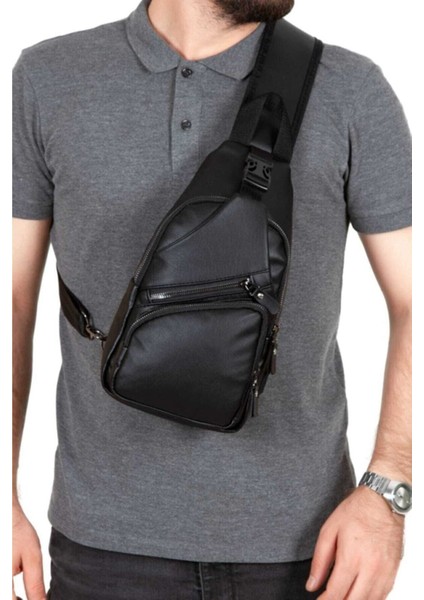 Unisex Yıkama Deri Usb Kulaklık Çıkışlı Çapraz Askılı Omuz Göğüs Ve Spor Günlük Sırt Seyahat Çanta.