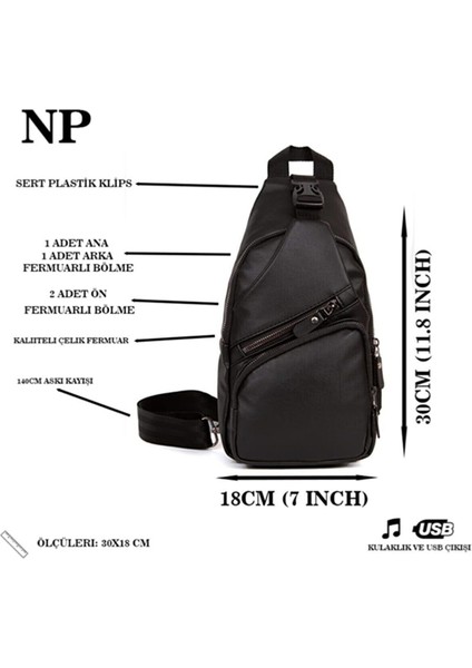 Unisex Yıkama Deri Usb Kulaklık Çıkışlı Çapraz Askılı Omuz Göğüs Ve Spor Günlük Sırt Seyahat Çanta. fiyatları