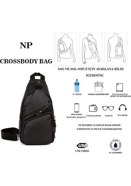 Unisex Yıkama Deri Usb Kulaklık Çıkışlı Çapraz Askılı Omuz Göğüs Ve Spor Günlük Sırt Seyahat Çanta. modelleri