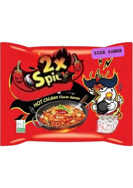 2x Spıcy Hot Chıcken Flavor Ramen Helal Damgalı