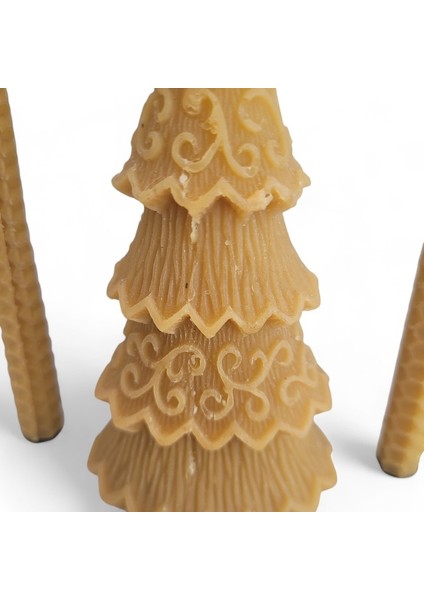 Bal Mumu Çam Ağaçlı Üç'lü Mum Seti fiyatları