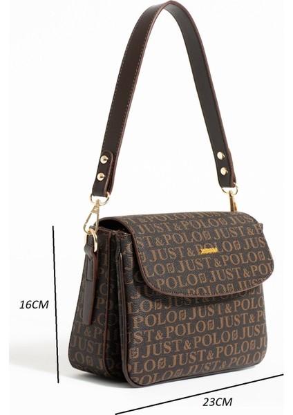 2 Bölmeli Kadın Omuz Çantası Ebat Boy 16 Cm En 23 Cm Kahverengi indirimleri