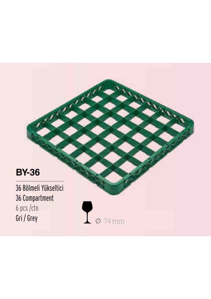 36 Bölmeli Bardak Basketi Yükseltici.dikkat : Her Bir Bölmeye En Fazla 7.5 cm En̈inde Bardak Konabilir