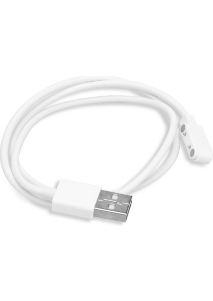 USB 2 Pin Pogo Kablo Akıllı Saat Manyetik Sabitleyici Şarj Kablosu GT88 GT68 KW08 KW18 KW88 KW98 KW99 KW28 FS08 GV68 KW06