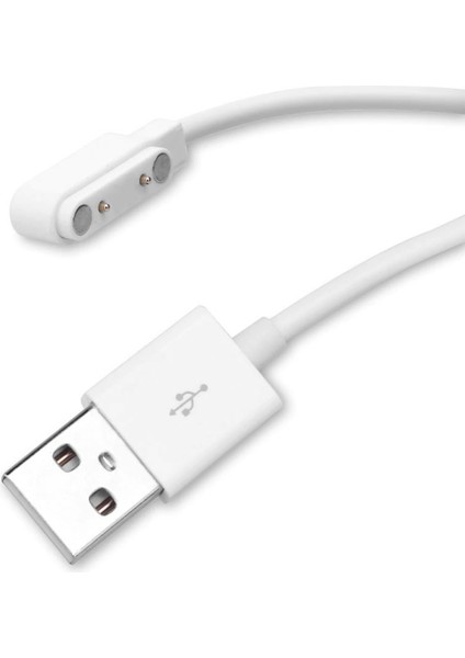 USB 2 Pin Pogo Kablo Akıllı Saat Manyetik Sabitleyici Şarj Kablosu GT88 GT68 KW08 KW18 KW88 KW98 KW99 KW28 FS08 GV68 KW06