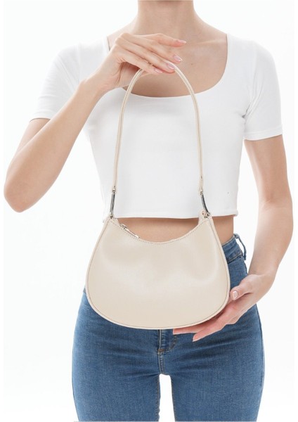 Kadın Orijinal Deri Model Krem Baget Omuz Çantası Bagi fiyatları
