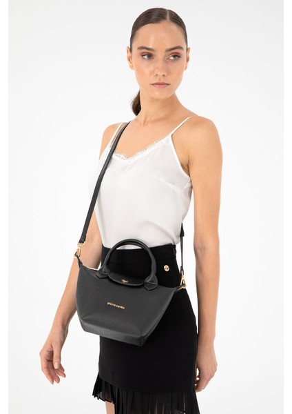Siyah Floater Kadın Çapraz Omuz Çantası 05PO24K1977