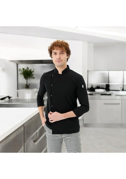 Chefpro Erkek Siyah Şef Ceketi Aşçı Kıyafeti fiyatları