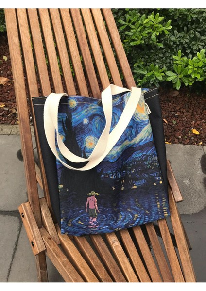 Körüklü Kanvas Bez Çanta Van Gogh indirimleri