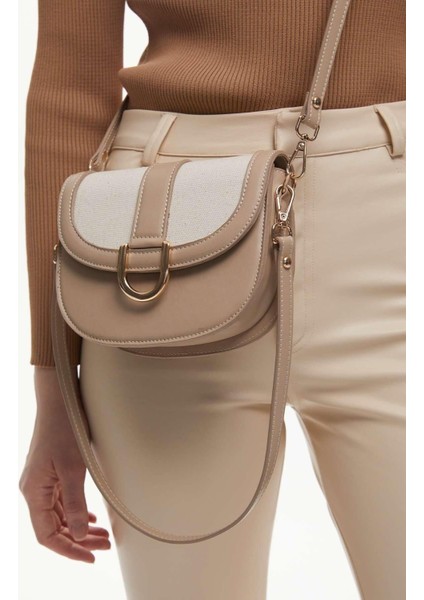 Kanvas Detaylı Tokalı Çanta Bej fiyatları