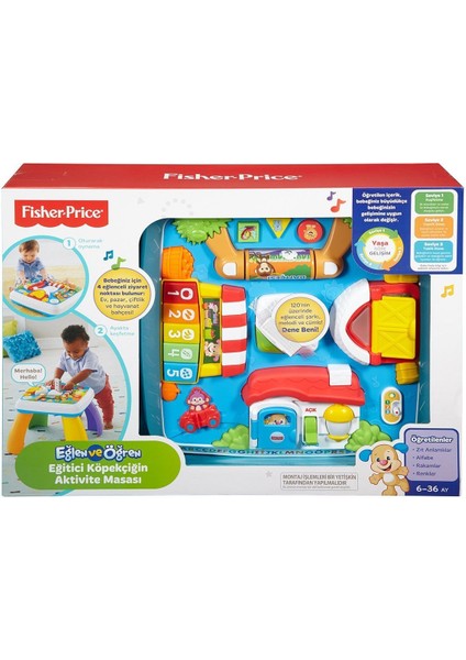 DRH44 Fisher-Price Yaşa Göre Gelişim Eğitici Köpekçiğin Aktivite Masası Türkçe ve Ingilizce